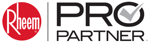 Rheem Pro Partner logo with red circle and checkmark